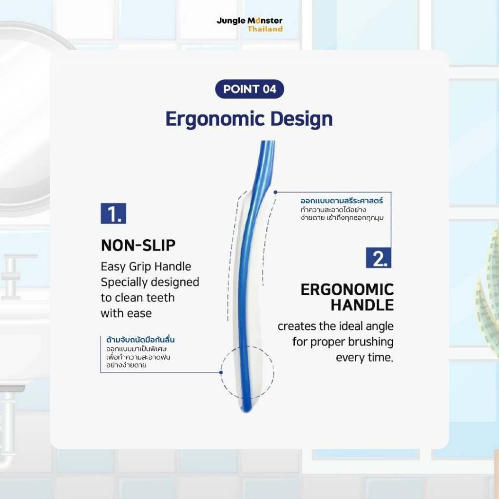[Junglemonster] แปรงสีฟัน Size M ขนแปรงนุ่มพิเศษ สําหรับสัตว์เลี้ยง สุนัข และแมว Premium Dog and C - รูปที่ 4