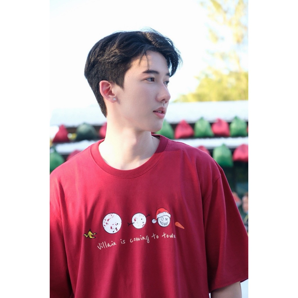 VILLAIN เสื้อ Oversize "Villain SnowMan" [เสื้อโอเวอร์ไซส์ ผ้านุ่ม ใส่สบาย ผ้าCotton100%]