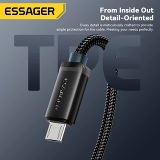 Essager USB-A ถึง Micro 2A สายเคเบิลข้อมูล ชิปอัจฉริยะเอาต์พุตเสถียร