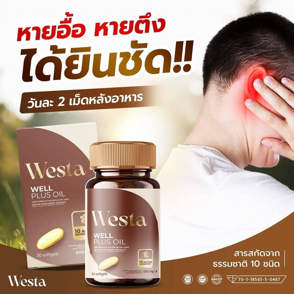 well plus Oil เวลพลัส ออยล์ บำรุงหู บำรุงประสาทหู หูอื้อ หูตึง ลมออกหู หูอักเสบ ประสาทหูเสื่อม