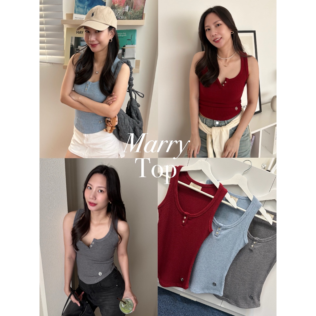 Sumwear.bkk - Marry top เสื้อกล้ามมีกระดุม