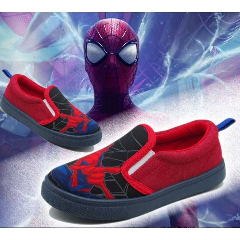 รองเท้าผ้าใบเด็ก Slip-on ลาย Spiderman ใหม่2024(พร้อมส่ง)