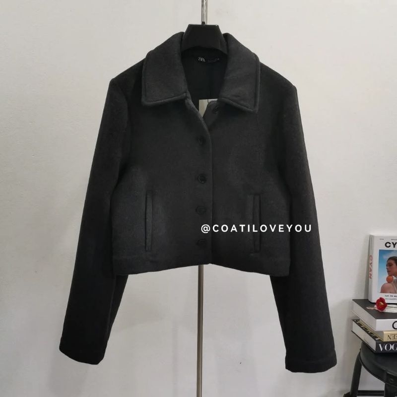 ZARA​ CROP​ WOOL​ JACKET​