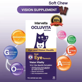 Ocluvita อาหารเสริมเพื่อบำรุงสายตาและดวงตา สำหรับสุนัขและแมว 30 เม็ด