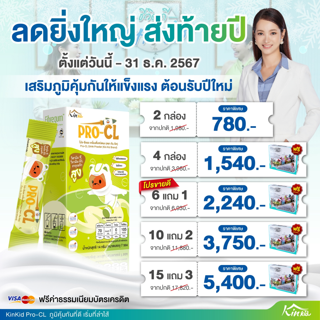 KinKids PRO CL ไฟเบอร์เด็ก ซินไบโอติกส์ เด็กท้องผูก ถ่ายยาก ลูกไม่กินผัก Kinkids เภสัชกรเอ็กซ์