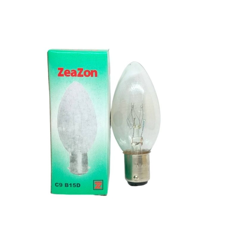 หลอดจำปา ขั้วเขี้ยว B15 สีใสและแดง 10w, หลอดไฟศาลเจ้า หลอดไฟ  จำนวน 1หลอด