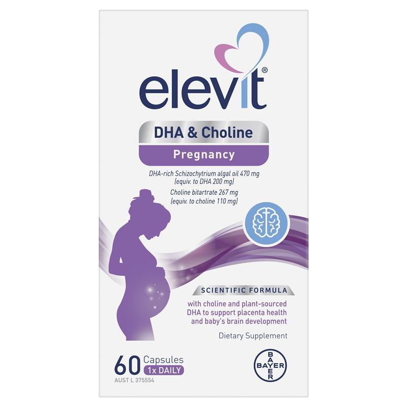 Elevit DHA + Choline Pregnancy 60 Capsules โคลีน ตั้งครรภ์ แคปซูล 60