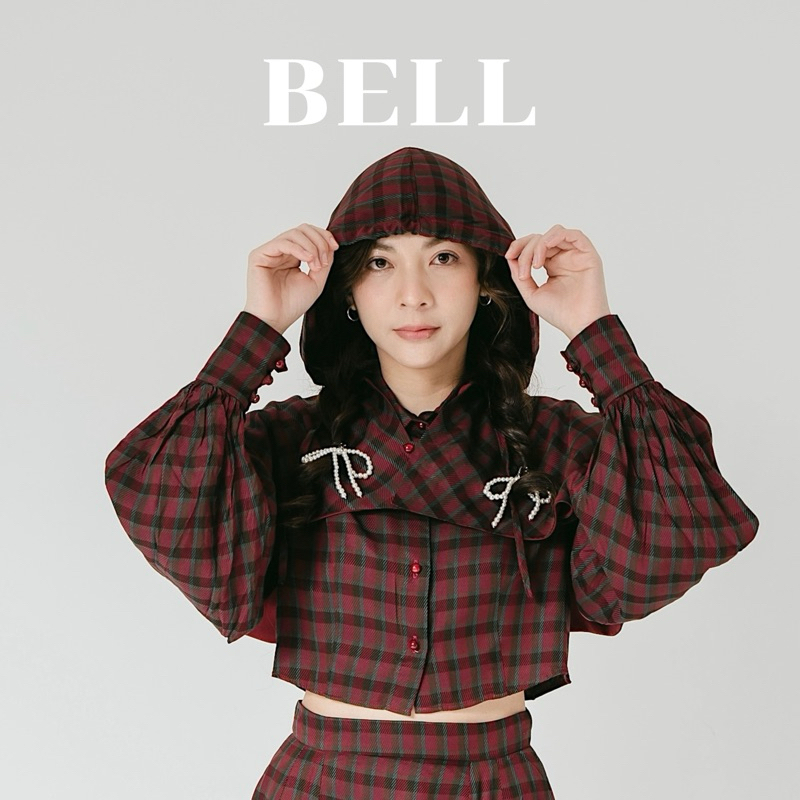 Bell crop shirt&hood เสื้อครอปแขนพอง/ผ้าคลุมหมวก *ขายแยกชิ้นไม่ใช่เซ็ต* มี 3สี (เฉพาะเสื้อ/ผ้าคลุม)