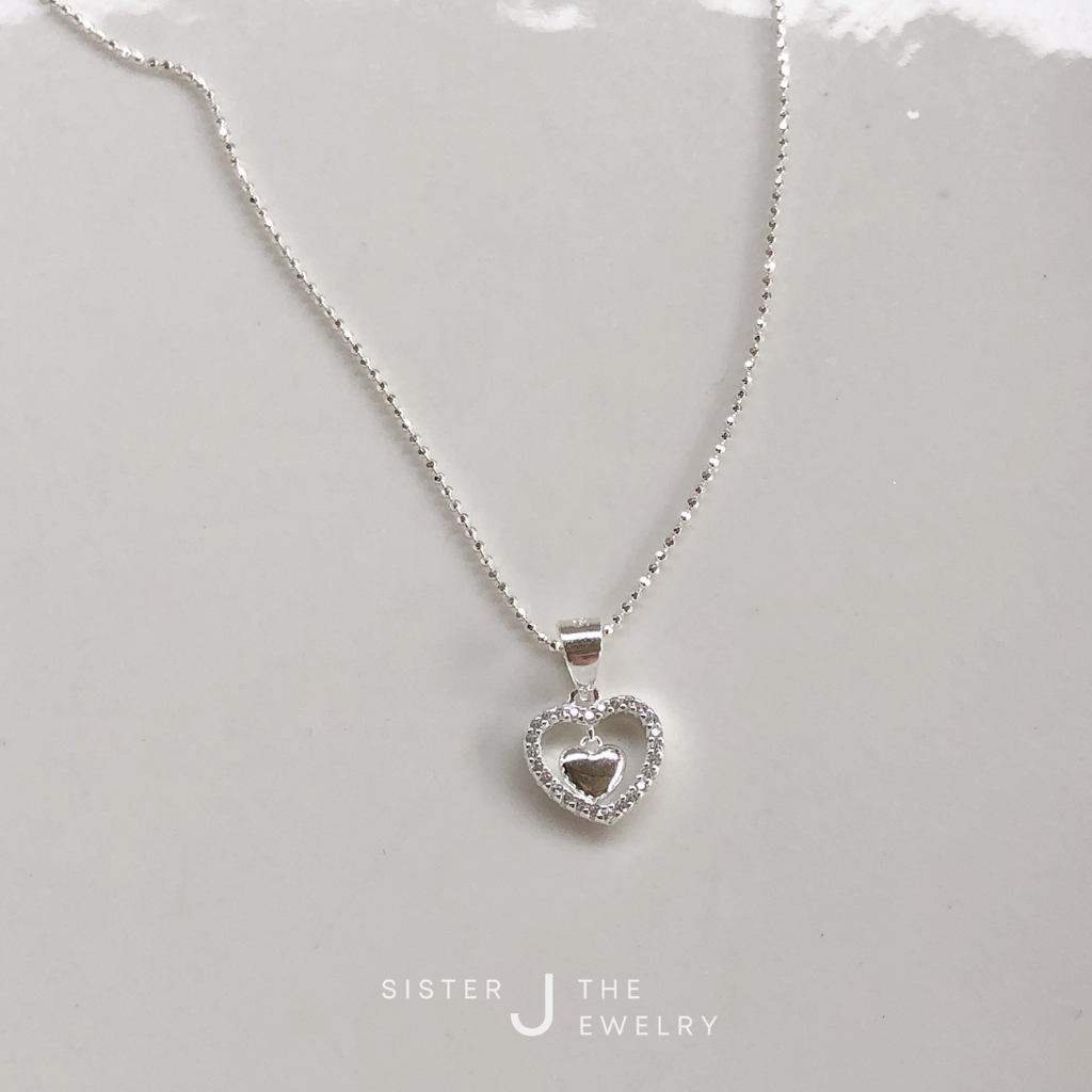 Bella Heart Necklace | silver925 | สร้อยคอพร้อมจี้หัวใจเงินแท้ | Sister J