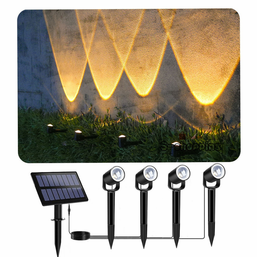 SL-509 ไฟ 4ตัว Solar Spotlights 1LEDx4  3000K โคมไฟปักสนามโซล่าเซลล์