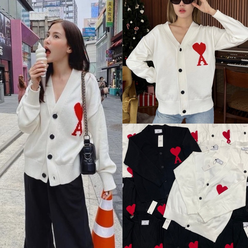 เสื้อคลุมไหมพรมคาดิแกน งานทอยืดหยุ่นได้เยอะมากค่า ผ้าตามงานแท้100% เนื้อผ้าทออย่างดี ดีเทลทอหัวใจตัดกับสีเสื้อ สวยมาก