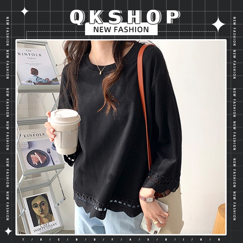 QKshop งานจริงสวยมาก  เสื้อยืดแขนยาวแฟชั่นผู้หญิง เป็นงานขายดี เข้ากี่ทีของก็หมด ใส่สบายราคาจับต้องได้  อยากเป็นเจ้าขอ