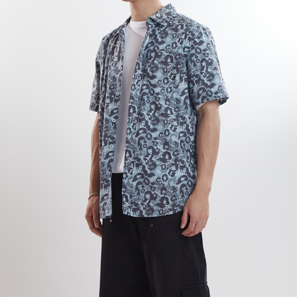 TOKIDOKI เสื้อเชิ้ต CAMOUFLAGE ALL OVER PRINTED SHIRT