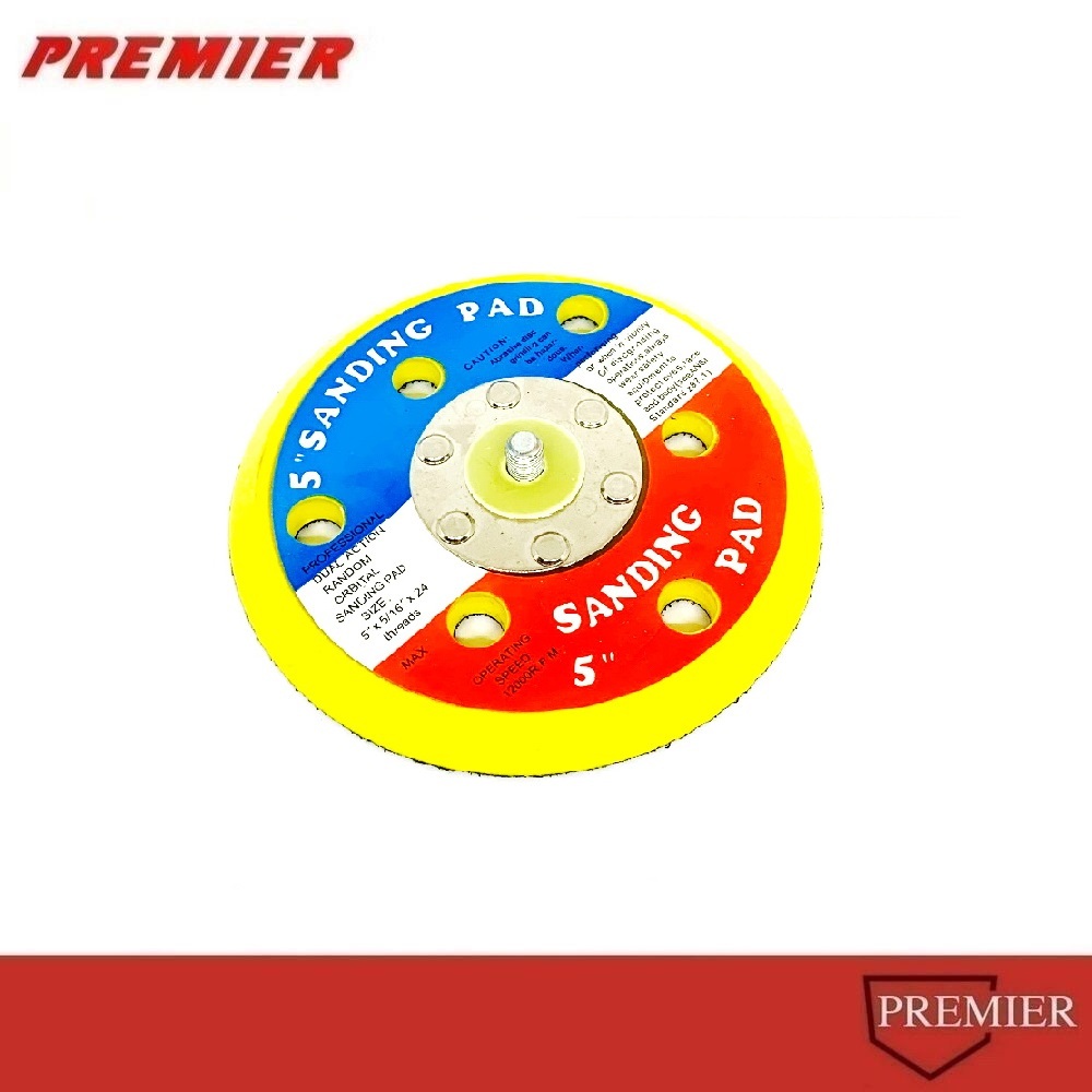 แป้นจับขัดสีรถยนต์ แป้นขัดกระดาษทราย 5 นิ้ว 6รู และ ไม่มีรู ตีนตุ๊กแก Disc Pad 6hole 6inch Backing Pad