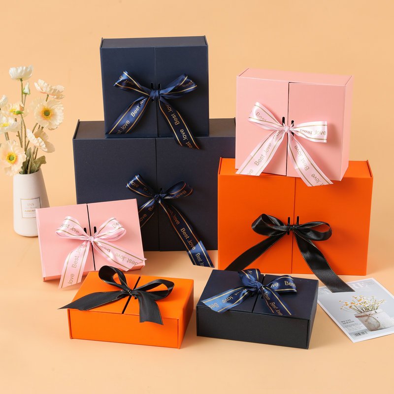 [A09]กล่องของขวัญ กล่องสำเร็จรูป ทรงสี่เหลี่ยมผืนผ้า ของขวัญ กล่องใส่เสื้อ กล่องใส่ของขวัญ กล่องของขวัญสีน้ำเงิน