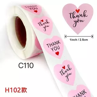 สติ็กเกอร์ขอบคุณ Thankyou ม้วนละ500ดวง ขนาด2.5ซม.ลายน่ารักๆ แทนคำขอบคุณ มีให้เลือกหลายแบบ