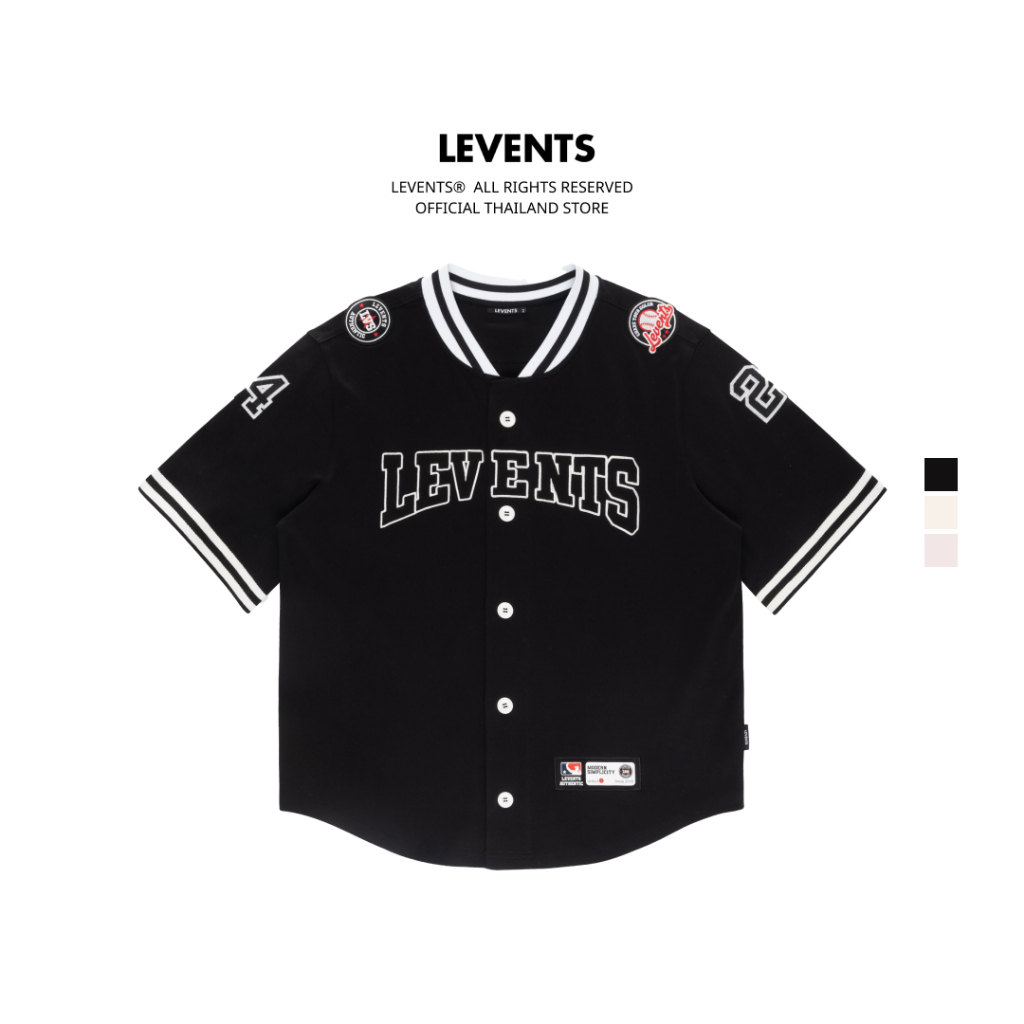 Levents® Baseball Jersey เสื้อเบสบอล แขนสั้น เสื้อโอเวอร์ไซส์ ผ้าหนายับยาก