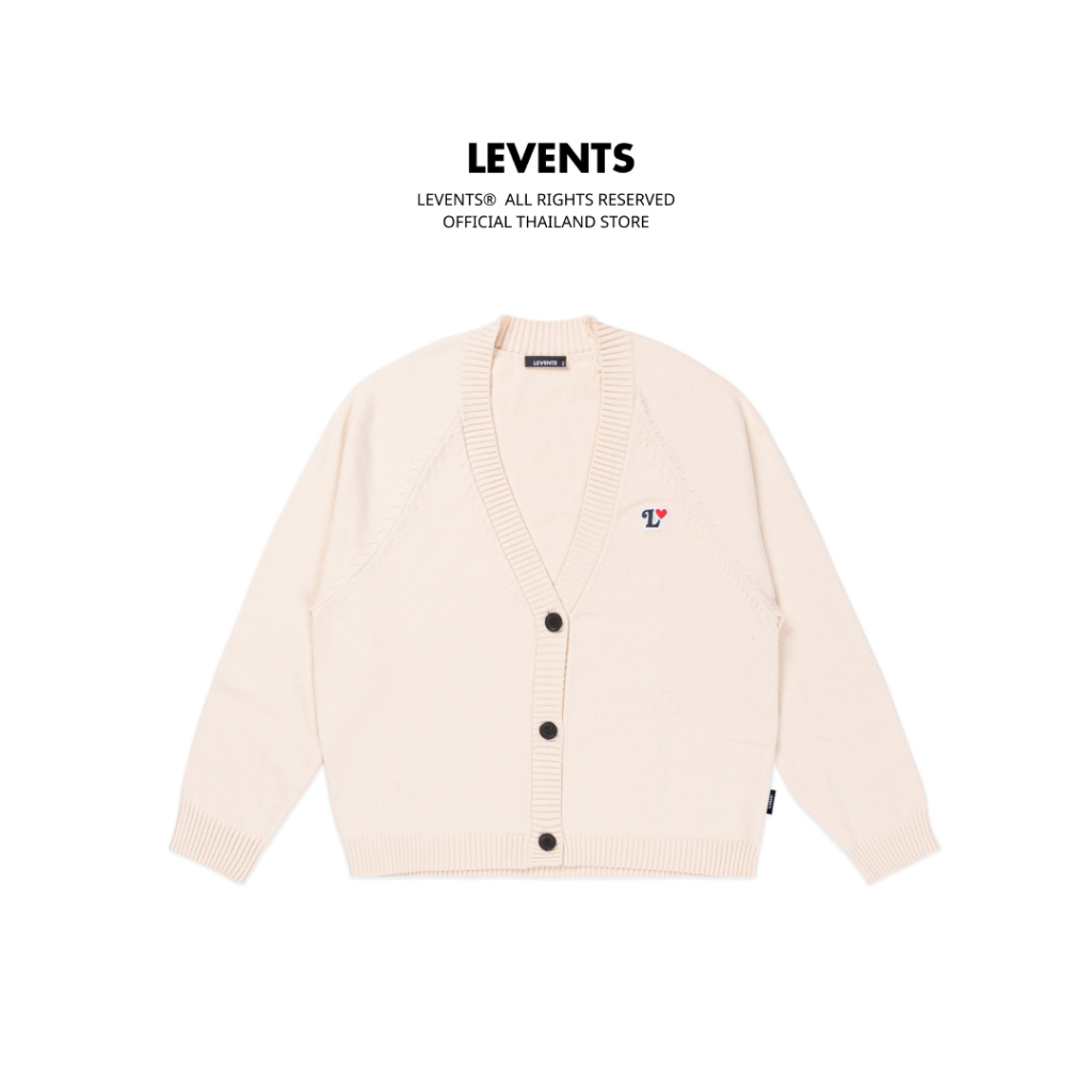 Levents® Heart Knit Cardigan เสื้อคาร์ดิแกน แขนยาว มีกระดุม ผ้าหนา ยับยาก