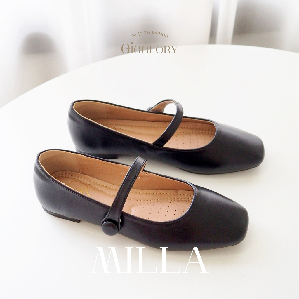💘 Gigglory Milla ♡ รองเท้าคัทชูหัวตัด มีสายคาด สไตล์แมรี่เจน
