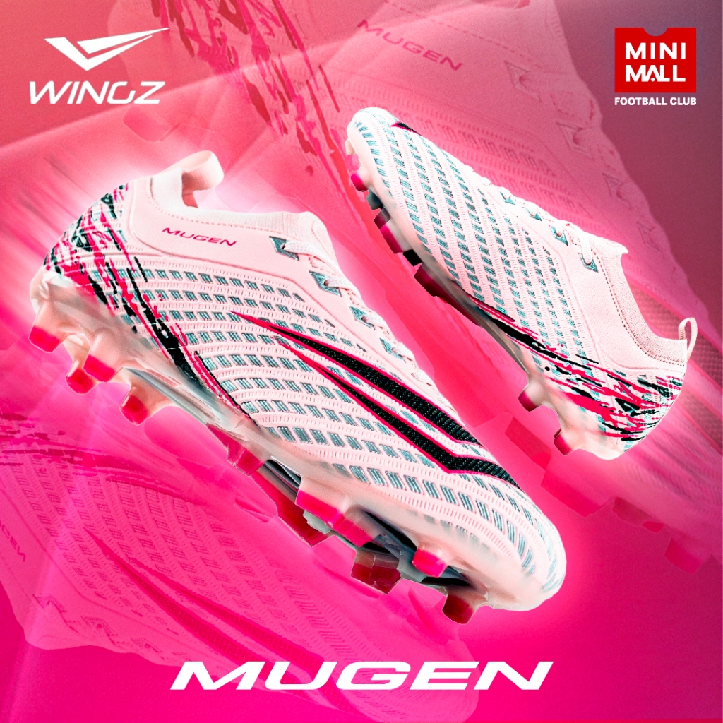 รองเท้าสตั๊ด WINGZ รุ่น MUGEN รองเท้าฟุตบอลหนัง PU น้ำหนักเบา ใส่ได้ทุกสภาพสนาม Wingz x MINI MALL
