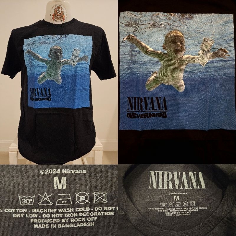 🔥เสื้อวง Nirvana เนอร์วาน่า เสื้อวงงานลิขสิทธิ์แท้ นำเข้า100% ป้ายปั้มคอ สินค้ามือ1  ของแท้🌍