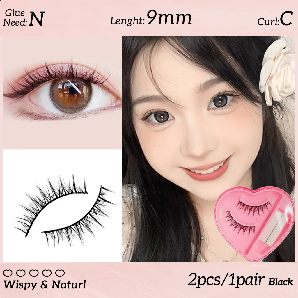ขนตาปลอม ขนตาปลอมเกาหลี ใหม่ 3Dขนตาปลอมแบบมีกาวในตัว แถบกาวที่ไวต่ออุณหภูมิเหนือธรรมชาติ พร้อมแถบกาว 1คู่
