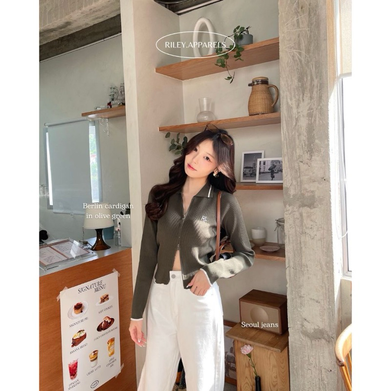 Riley BERLIN CARDIGAN Olive green