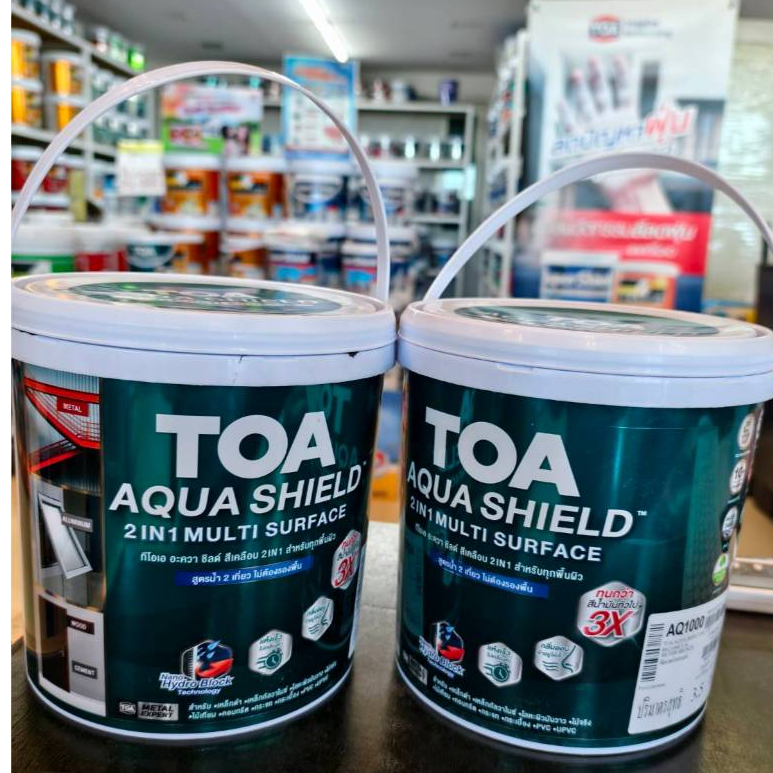 TOA Aqua Shield อะควาชิลด์ 2in1 ขนาด 3.5 ลิตร สีบรอนซ์ สีดำ สีเคลือบ สูตรน้ำ  สีสั่งผสม