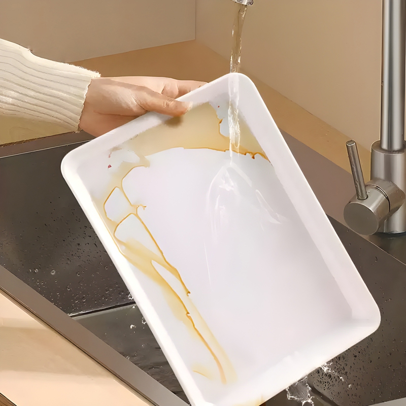 ถาดรองแก้วพลาสติก ถาดพลาสติก สินค้าพลาสติกย่อยสลายได้ จาน ถาด ใส่อาหาร ใส่ขนม วางสิ่งของ สําหรับใส่อาหาร tray 4 ขนาด - รูปที่ 7