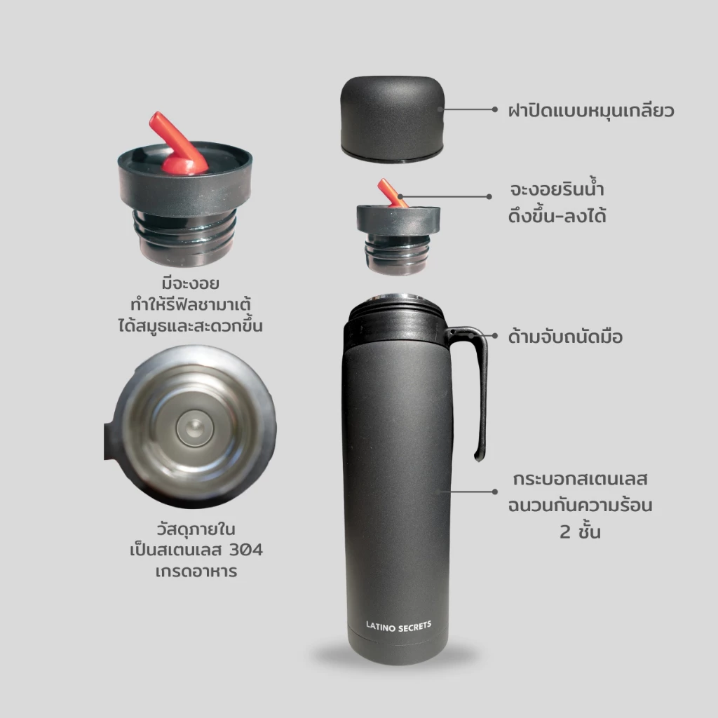 กระติกน้ำชามาเต้ Yerba Mate Thermos เก็บความร้อน 12 ชม. thumbnail 4
