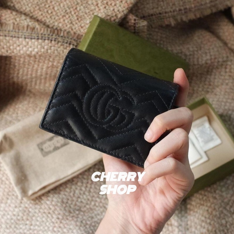 🍒Gucci GG Marmont wallet ผู้หญิง กระเป๋าสตางค์ berry print wallet กระเป๋าสตางค์ผู้หญิงกุชชี่