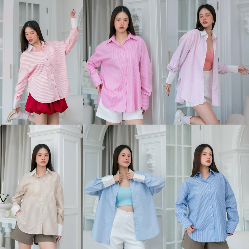 grinning blooming shirts | เสื้อเชิ้ตทรง oversize