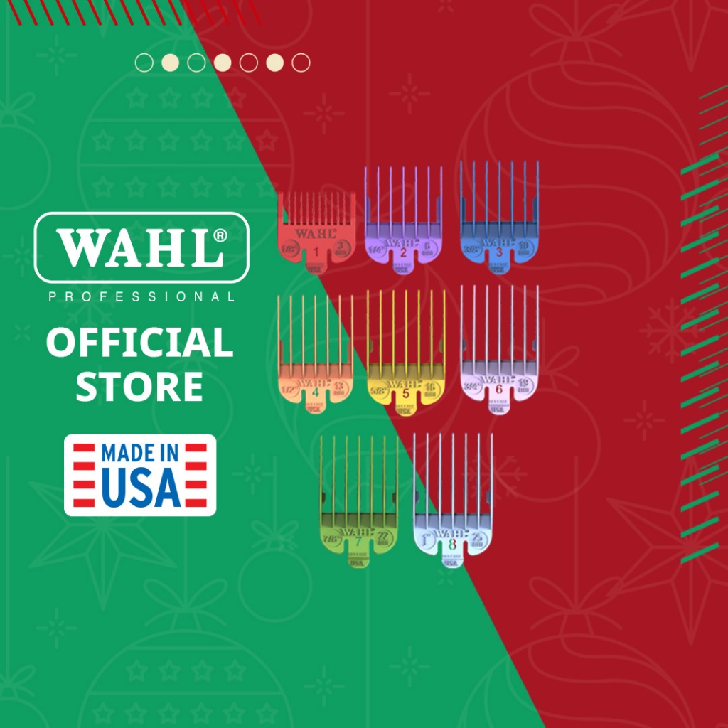 Wahl Color Coded Attachment Cutting Guide Combs 8pcs - อุปกรณ์เสริมของแท้, แบตเตอร์เลี่ยน, ปัตตาเลี่ยน