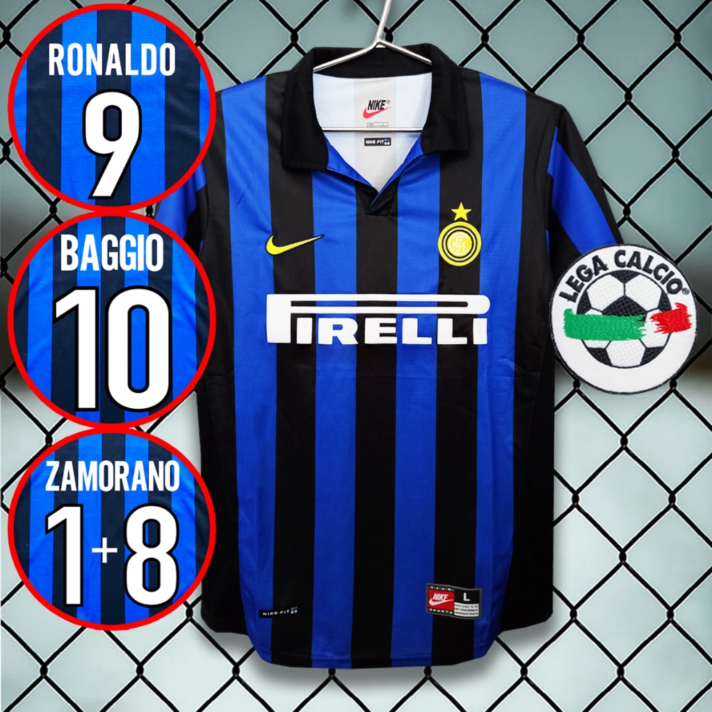 เสื้อฟุตบอลย้อนยุคทีม อินเตอร์ มิลาน เหย้า ปี1998-99 RT0087 เกรดแฟนบอล รับทำชื่อเบอร์ ไซส์เอเชีย S-2XL