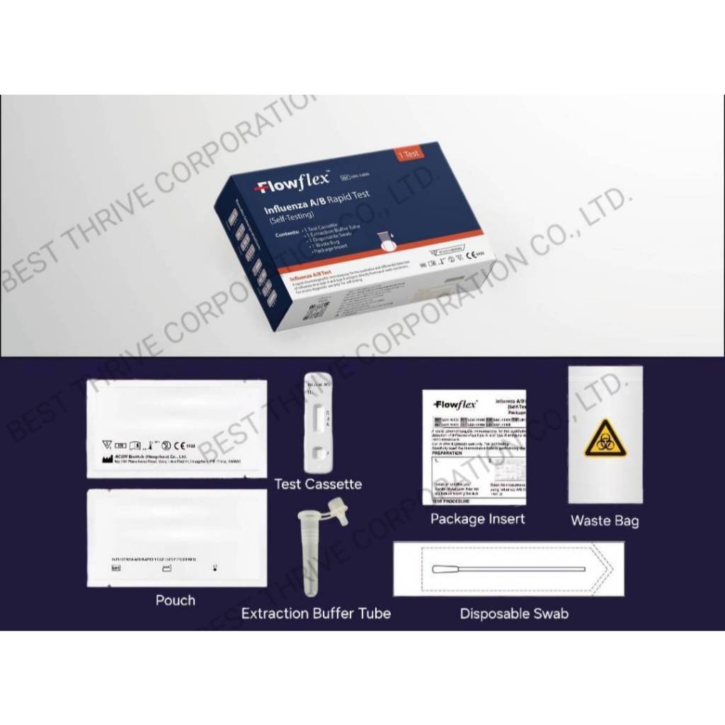 Flowflex2IN1 ชุดตรวจโควิดSAR-CoV-2AntigenRapidTest ATK ชุดตรวจไข้หวัดใหญ่สายพันธุ์เอ/บี InfluenzaA/B RapidTest  SET1TEST - รูปที่ 3
