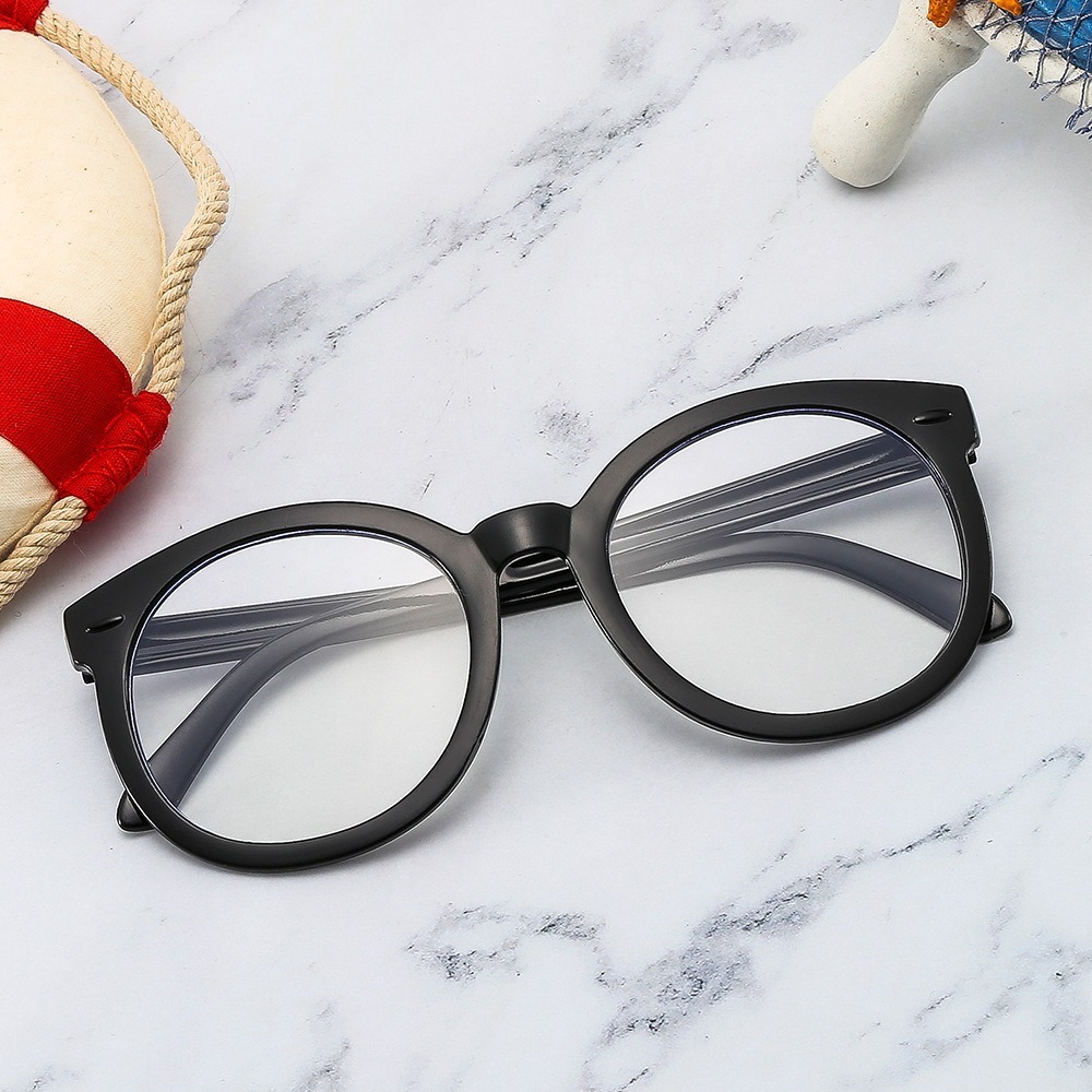 COD❤️แว่นกรองแสงสีฟ้ากรอบกลมใหญ่วินเทจแฟชั่นสไตล์เกาหลีเบาพิเศษแว่นตาสำหรับผู้ชายและผู้หญิง-a.one - รูปที่ 3