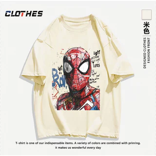เสื้อยืด ผ้าคอตตอลแท้ CM64 "ลายแมงมุม สไปเดอ เท่ๆ " ใส่สบาย สีไม่ตกเนื้อผ้าดี ตัดเย็บดี