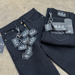 M.A.Z 16oz กางเกงยีนส์ขากระบอกใหญ่ แถมป้าย เน้นปั้นเฟด