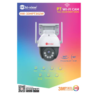 Hi-view กล้องวงจรปิด 3MP Ai รองรับ Wi-Fi 5G พูดคุยโต้ตอบได้ ภาพสี24ชม. HW-33MPT302W