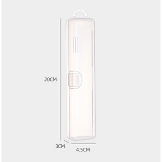 กล่องเก็บของพลาสติก Kuas Rias แบบพกพาโปร่งใส,กล่องเก็บของกันฝุ่นกันน้ำที่เก็บแปรง Kuas Rias ดินสอแต่งหน้า
