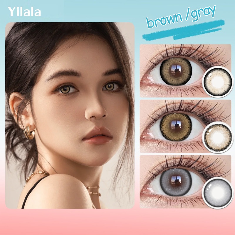 คอนแทคเลนส์ตาโต ใหญ่มาก️ สีน้ำตาล/เทา 14.2-14.5mm (จัดส่งจากไทย)