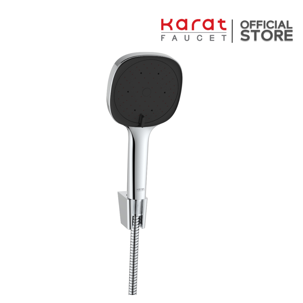 Karat Faucet ฝักบัวสายอ่อน 3 ระดับ ขนาด 12 ซม. กลไก Self Cleaning พร้อมสายสแตนเลส รุ่น KS-28-233-50