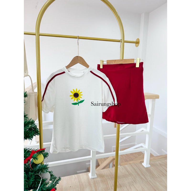 T82 ชุดเซ็ตเสื้อ+กระโปรง สกรีนน่ารักๆ
