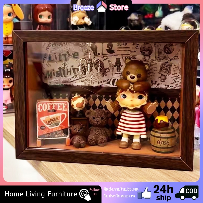 🚀ส่งจากไท🚀กรอบรูป 3D ขนาดใหญ่ DIY กล่อง art toy กล่องโชว์ art toy กล่องโมเดล 6/8 นิ้วกรอบรูปไม้จริง กล่องสะสม