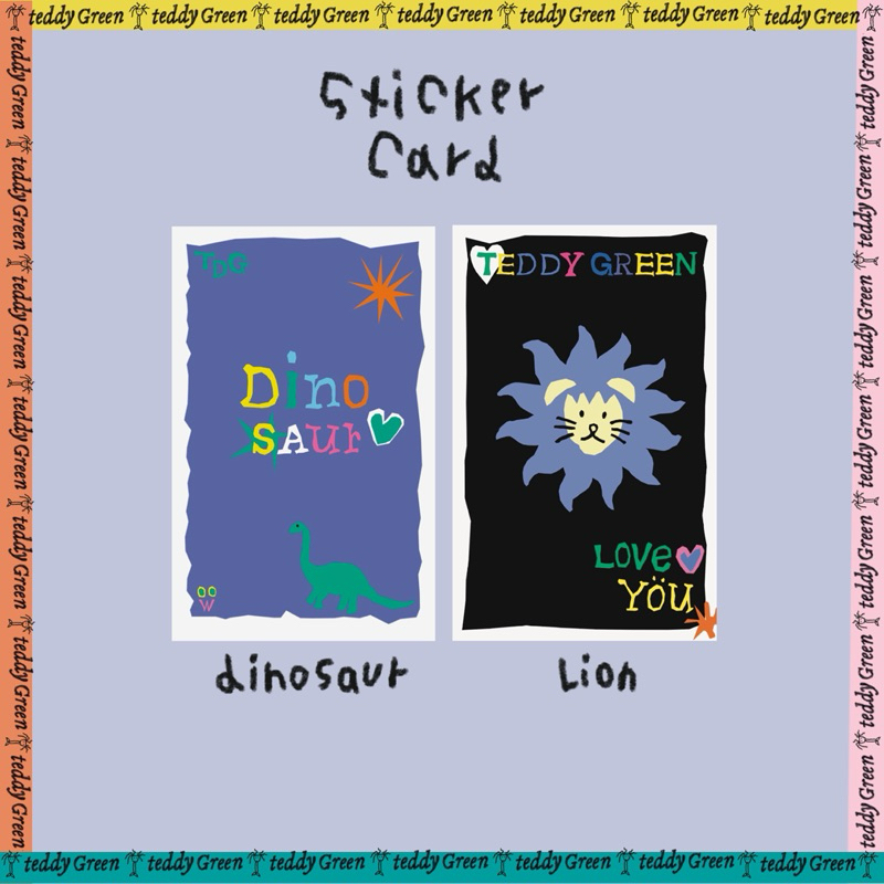 sticker card ♥️ teddy green