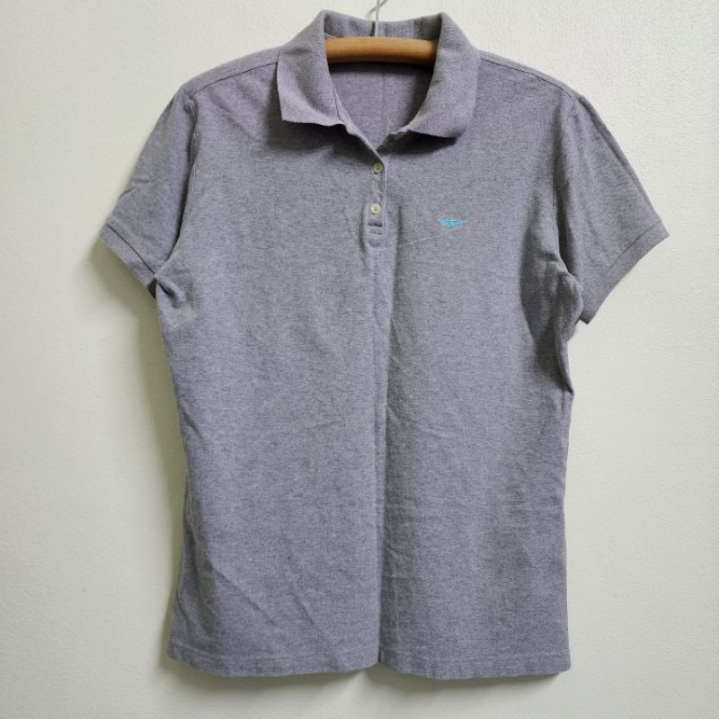 เสื้อโปโลผู้หญิง ทรงสลิม Great American Body รอบอก 40 นิ้ว มือสอง สภาพดี