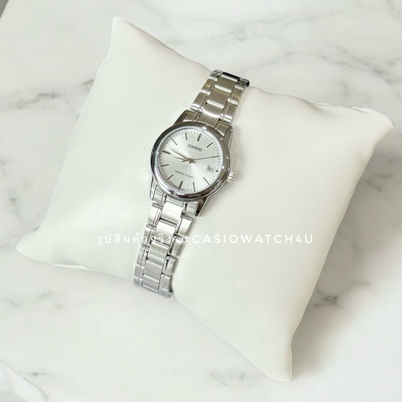 CASIO นาฬิกาข้อมือผู้หญิง รุ่น LTP-V002D-7A / LTP-V002D / LTP-V002 รับประกันศูนย์เซ็นทรัล 1ปีเต็ม
