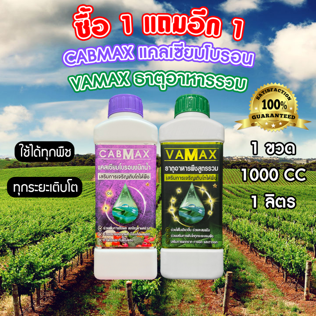 ซื้อ 1 แถม 1 CABMAX แคลเซียมและโบรอนเข้มข้น + VAMAX ธาตุอาหารรวมเข้มข้น (C1+V1)