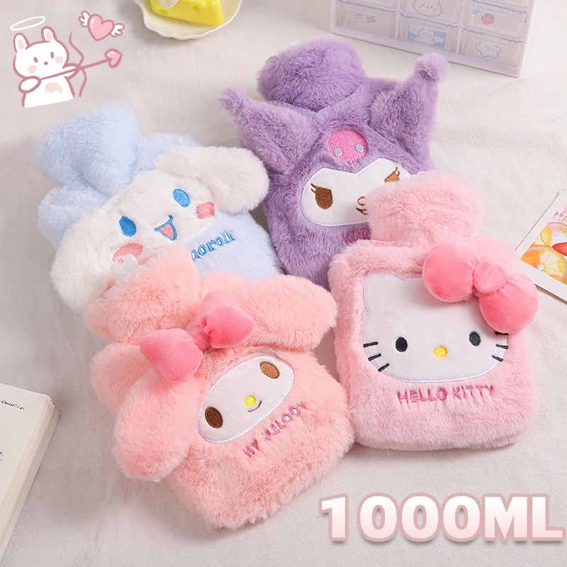 🔥จัดส่งทันที🔥ถุงน้ำร้อน Sanrio มีที่สอดมือ 1000ml. กระเป๋าน้ำร้อนลายการ์ตูน ประคบ ประจำเดือน น่ารักกระเป๋าน้ำร้อน
