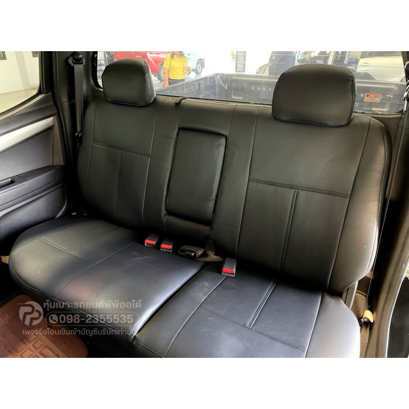 ชุดหุ้มเบาะสวมทับตรงรุ่น isuzu D-max 2012-2019 ลายเรียบ สีดำล้วน พีพีออโต้สปอร์ต - รูปที่ 3